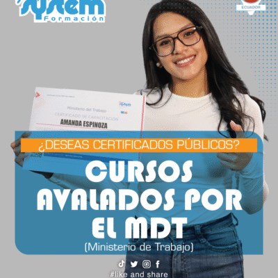 CURSOS AVALADOS POR EL MDT, varias áreas formativas para la Comunidad Ecuatoriana