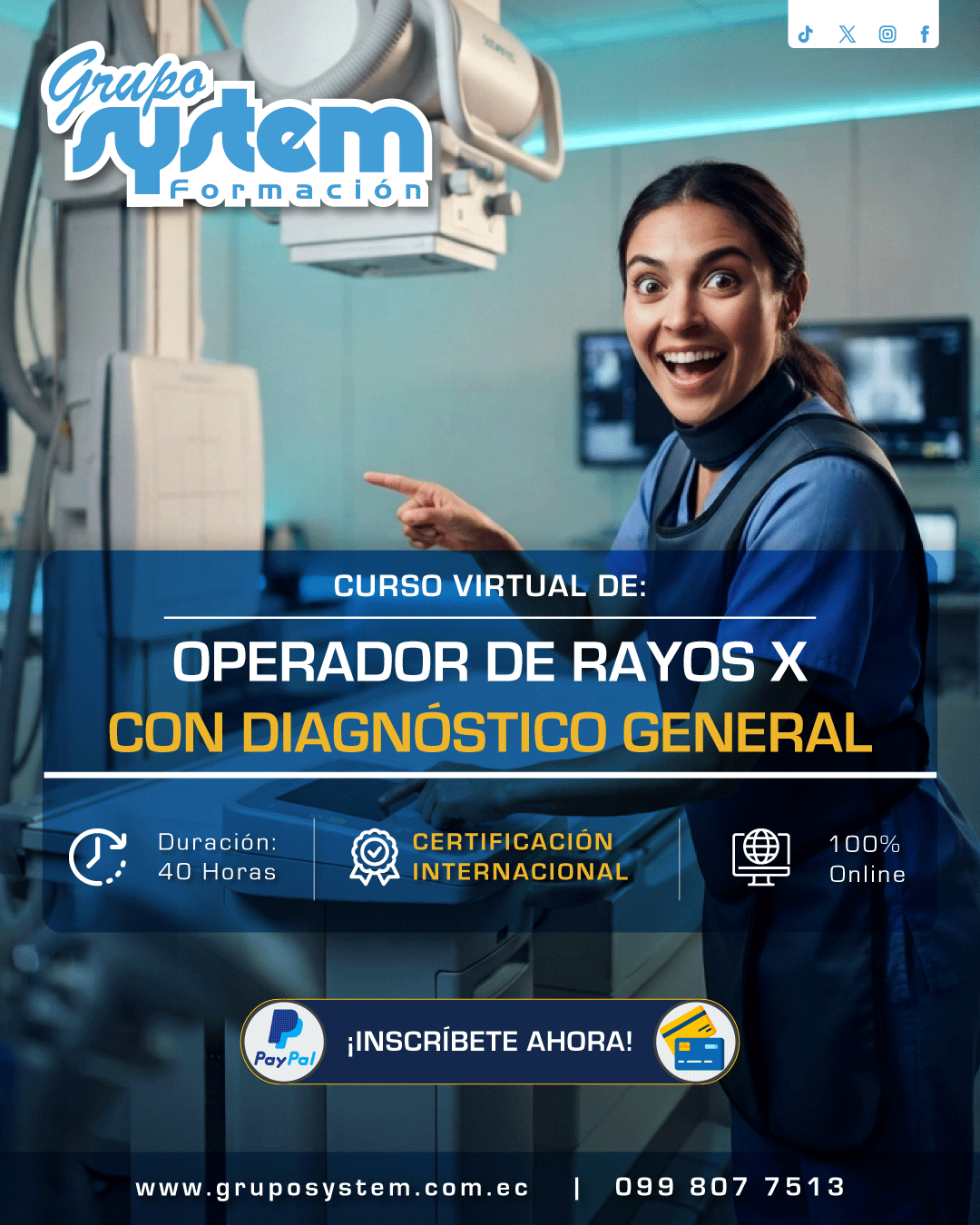 OPERADOR DE RAYOS X CON DIAGNÓSTICO GENERAL OPERADOR DE RAYOS X CON DIAGNÓSTICO GENERAL